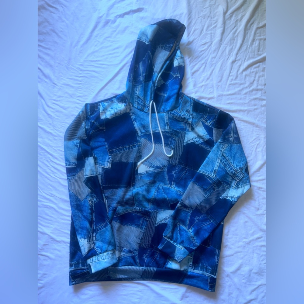 Denim Printed Hoodie